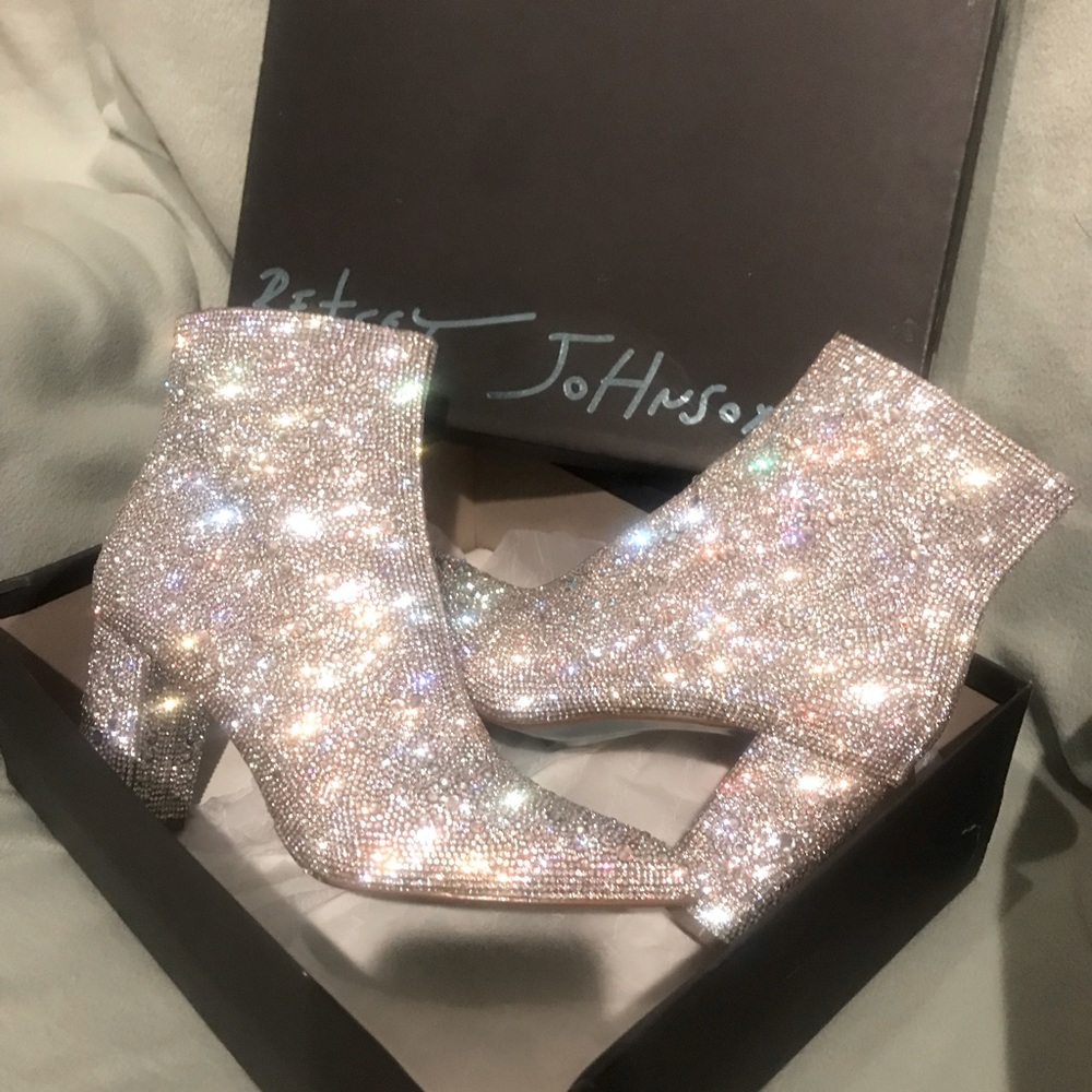 Betsy Johnson rhinestone boots Size 8.5 Worn 30 minutes!